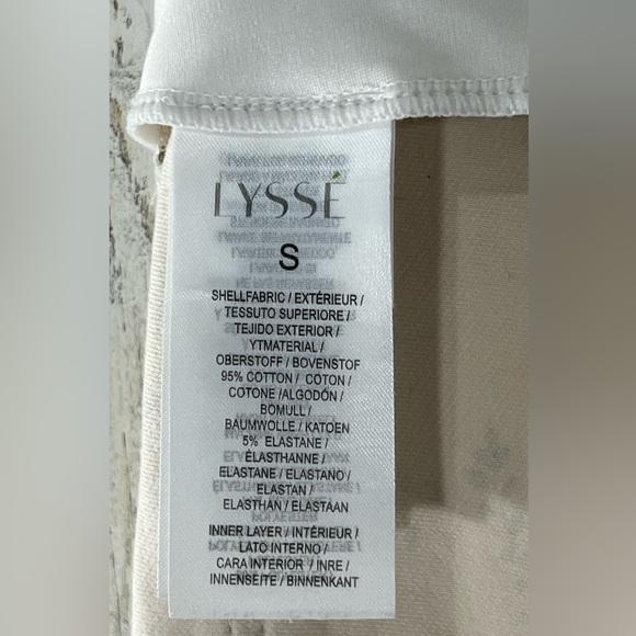 Lysse Cream Floral Print Stretch Leggings with Pockets Ab Control Size Small - Picture 9 of 12